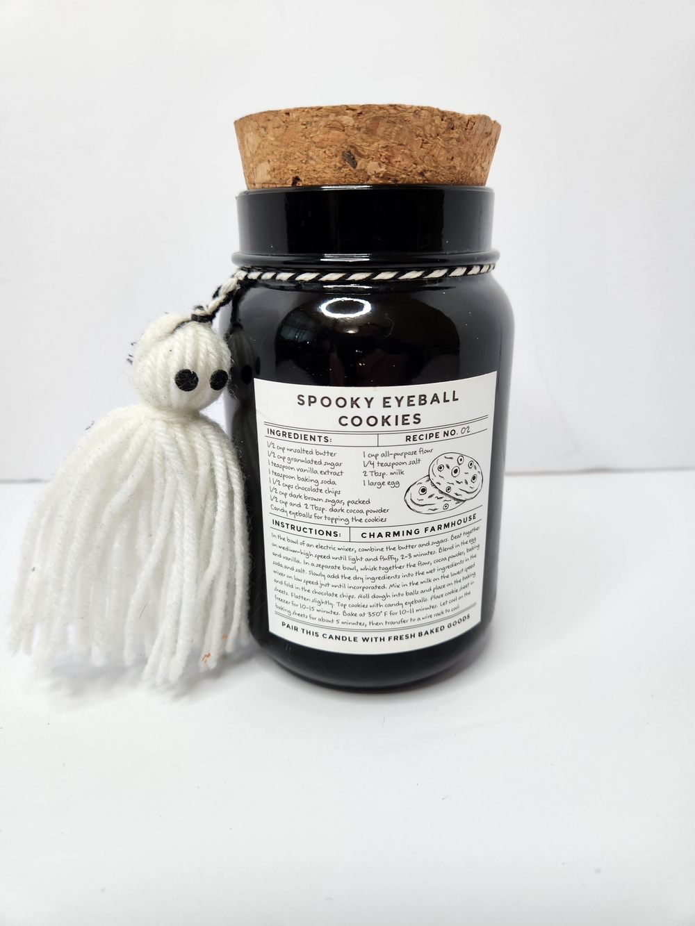 D.W. Home - Spooky Eyeball Cookies Scented Jar Candle - Black